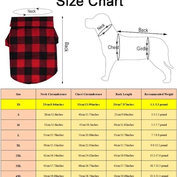 NWOT Stylish Black and White Checkered Dog Shirt with Red Bow Tie Size M - Picture 7 of 7